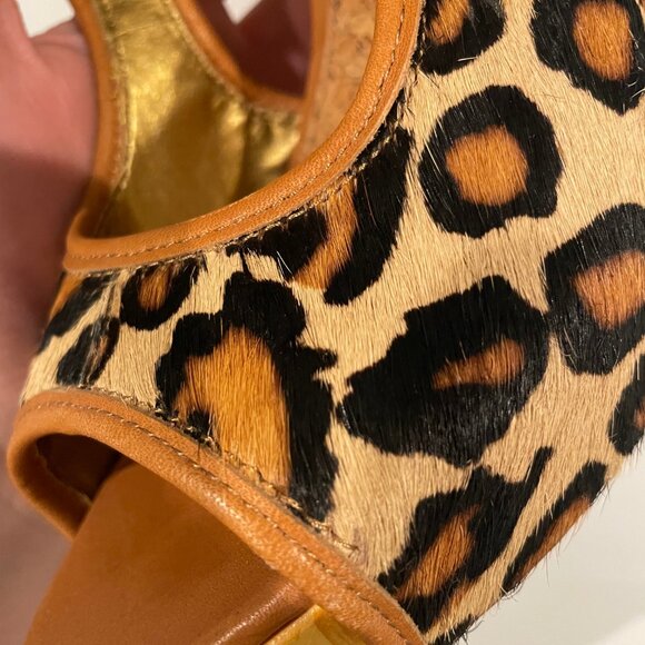 Sam Edelman Kendall Leopard Wedge Heel Sandals - Picture 6 of 6